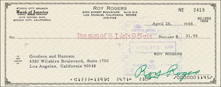 Lot #980 Roy Rogers Checks - Image 2