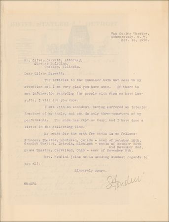 Lot #922 Harry Houdini: “All is in God’s hands”: the dramatic final days of Harry Houdini - Image 1