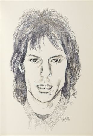 Lot #797 Rolling Stones: Wood, Ron: Ronnie Wood’s original oversized caricature of legendary guitarist Jeff Beck - Image 1