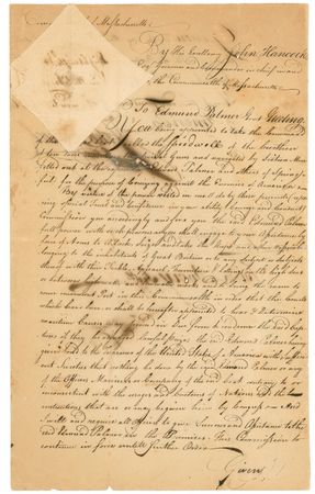 Lot #205 John Hancock: In no uncertain terms, Hancock authorizes a ship to ?Attack, Seize and take the ships and other vessels belonging to the inhabitants of Great Britain? - Image 1
