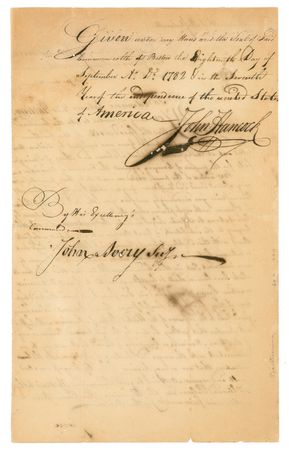 Lot #205 John Hancock: In no uncertain terms, Hancock authorizes a ship to ?Attack, Seize and take the ships and other vessels belonging to the inhabitants of Great Britain? - Image 2