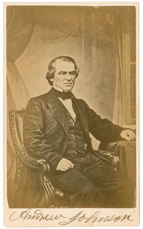 Lot #53 Andrew Johnson: Signed just ten days after narrowly escaping impeachment - Image 1