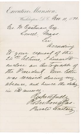 Lot #38 U. S. Grant: Fine Grant presidential signature with impeccable provenance and an unusual envelope - Image 2