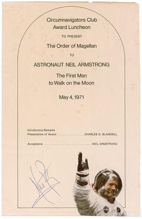 Lot #375 Neil Armstrong: Armstrong joins an elite group of world travelers - Image 1