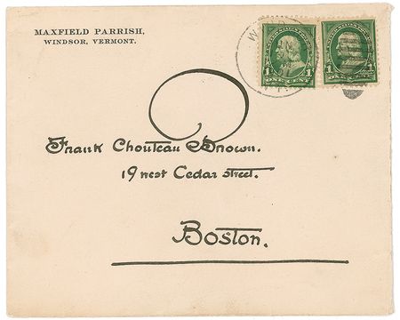 Lot #517 Maxfield Parrish: Parrish forwards author-architect Frank Choteau Brown samples of lettering - Image 2