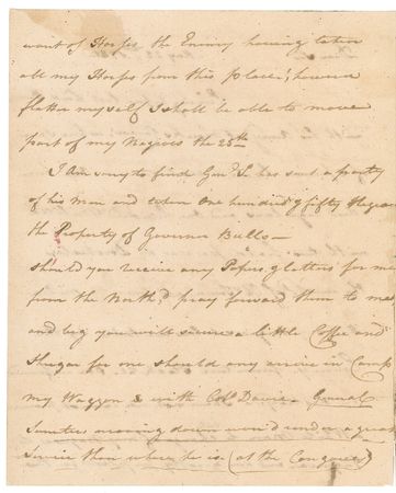 Lot #319 Isaac Huger: ?I have not, nor cannot procure a White Man to take charge of my Negroes to Virginia and am greatly perplexed? - Image 2