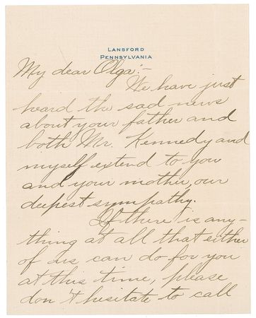 Lot #229 Rose Kennedy Handwritten Letter Signed - Image 1