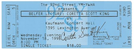 Lot #239 Coretta Scott King Tickets - Image 1