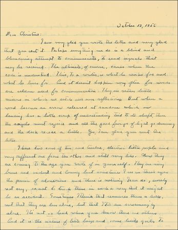 Lot #544 John Steinbeck: Two letters filled with highly uncharacteristic candor: “I am still struggling with the firebreathed dragon of English” - Image 1