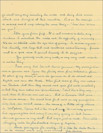 Lot #544 John Steinbeck: Two letters filled with highly uncharacteristic candor: “I am still struggling with the firebreathed dragon of English” - Image 2