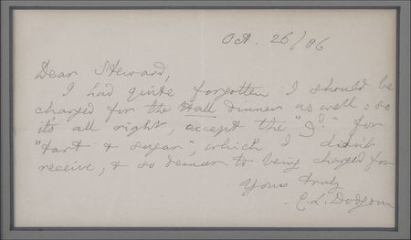 Lot #479 Charles L. Dodgson: Lewis Carroll reckons up for missing tarts - Image 2