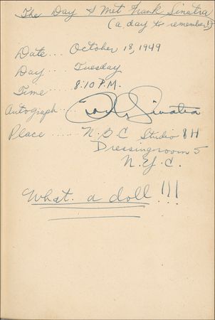 Lot #805 Frank Sinatra: “What a doll!!!” - Image 2