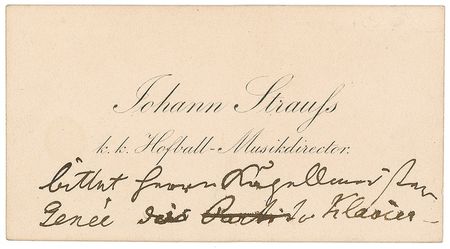 Lot #636 Johann Strauss: The ?Waltz King?s? calling card - Image 1