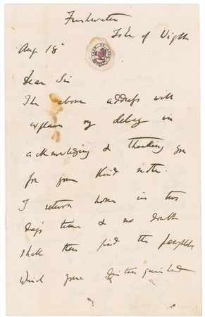 Lot #157 Charles Darwin: Before unleashing his scientific thunderbolt, Darwin takes a quiet holiday - Image 1
