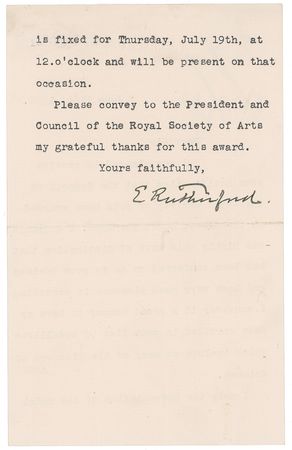 Lot #275 Ernest Rutherford Typed Letter Signed - Image 2