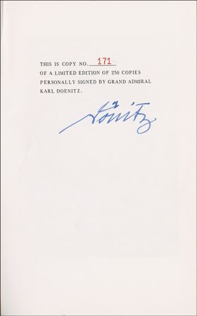 Lot #306 Karl Dönitz Book - Image 1