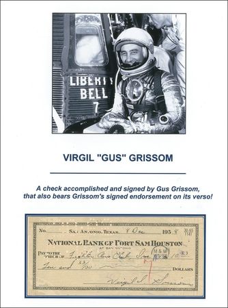 Lot #407 Gus Grissom Check - Image 1