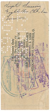 Lot #407 Gus Grissom Check - Image 3