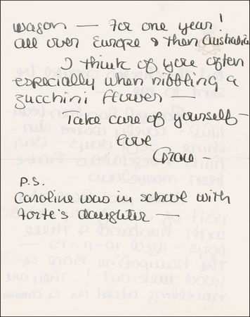 Lot #930 Grace Kelly: “I think of you often especially when nibbling a zucchini flower” - Image 4