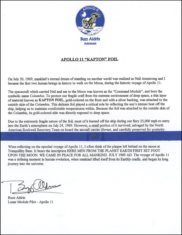 Lot 388 Buzz Aldrin Signed Document