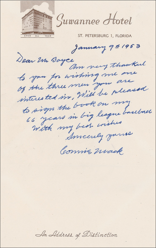 Lot 1274 Connie Mack: Mack humbly obliges the request of an adoring fan