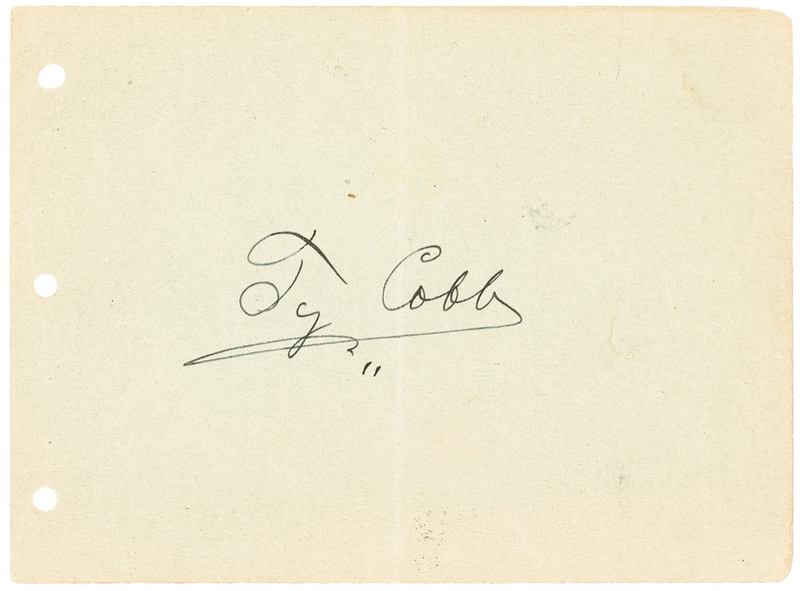 Lot 1202 Ty Cobb Signature