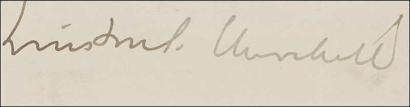 Lot 150 Winston Churchill Signature