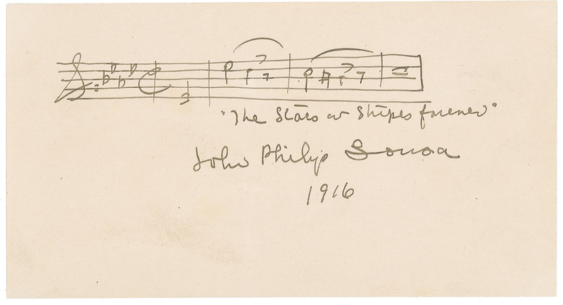 Lot 628 John Philip Sousa: Sousa pens and signs his magnum opus: Stars and Stripes Forever