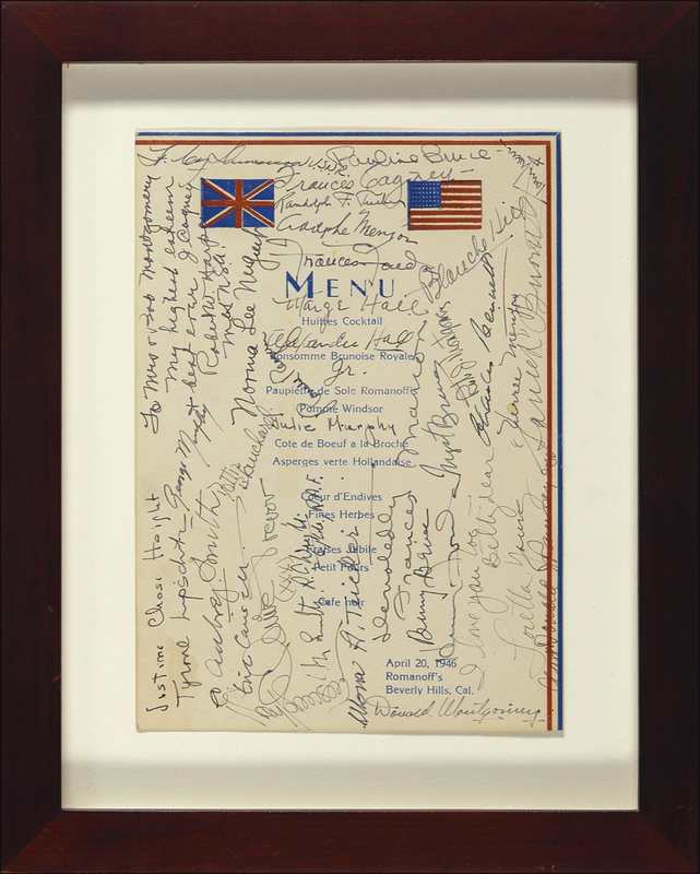 Lot 88 Ronald Reagan and Friends: Reagan, Cagney, Bruce and others join in a post-war celebration at Romanoff?s