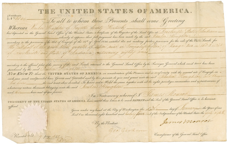 Lot 76 James Monroe Signed Document