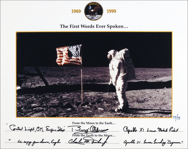 Lot 392 Apollo 11: Aldrin and Duke Signed Photograph