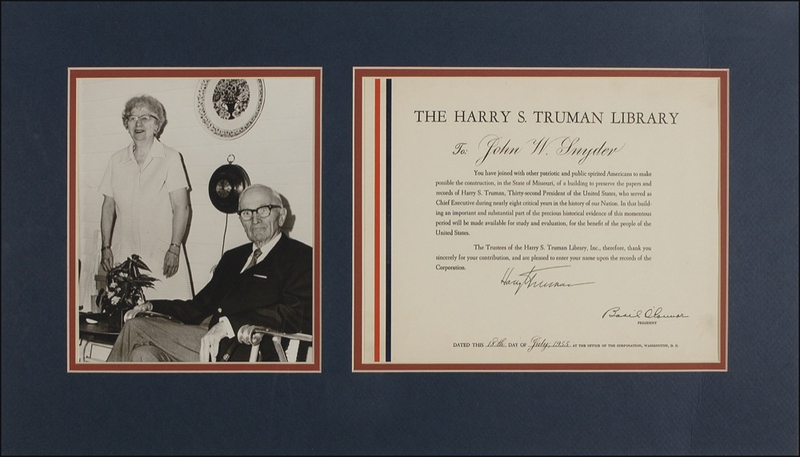 Lot 124 Harry S. Truman Signed Document
