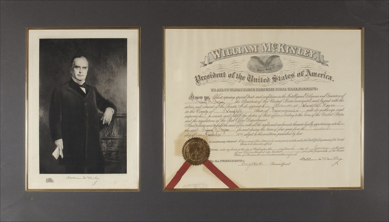 Lot 71 William McKinley Signed Document