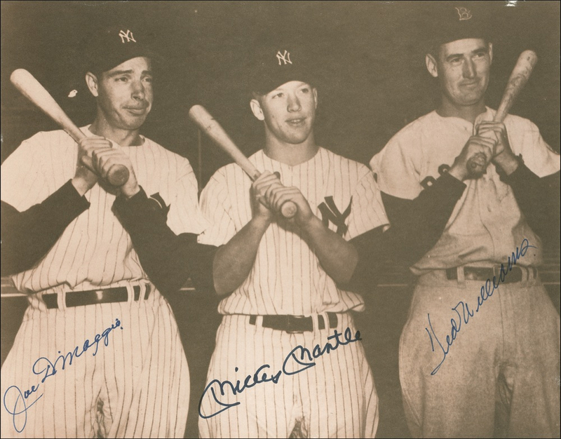 Lot 1359 Williams, DiMaggio, Mantle: Three of baseball?s immortals pose together