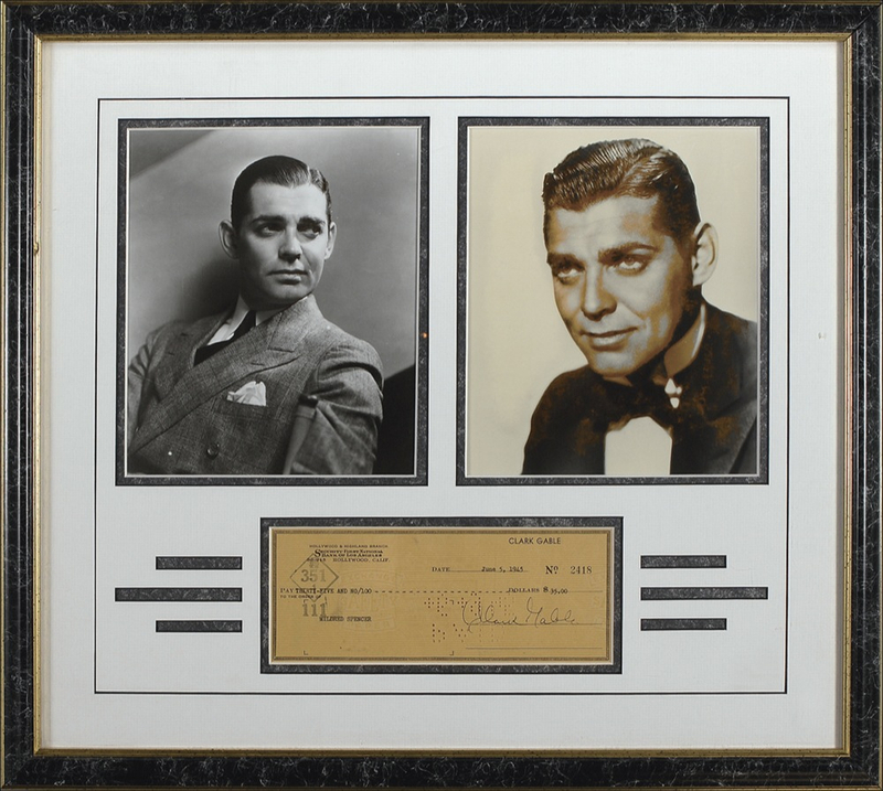Lot 899 Gone With the Wind: Clark Gable Check