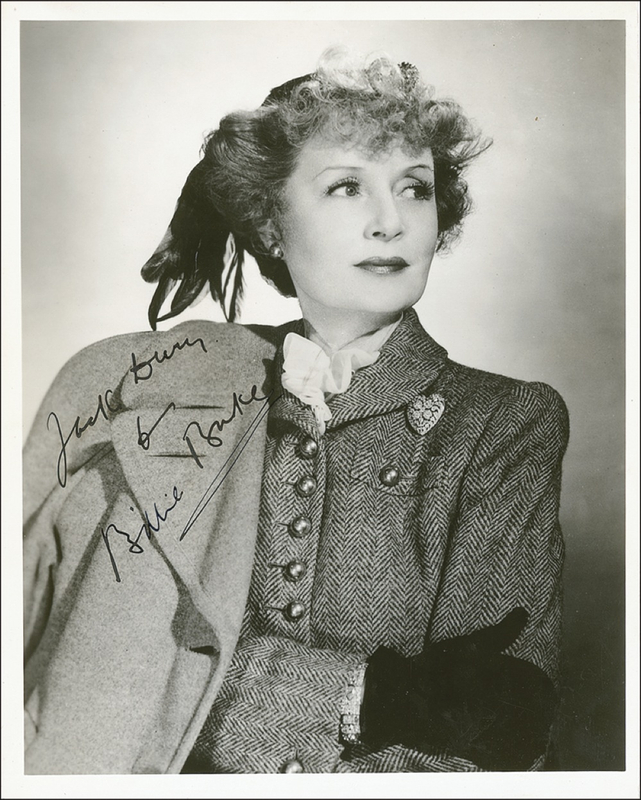 Lot 854 Billie Burke Signed Photograph