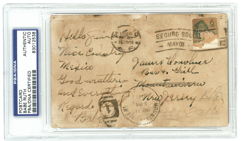 Lot 1334 Babe Ruth: Ruth touches base during the trip to Mexico where he would slam his “unofficial” 715th home run