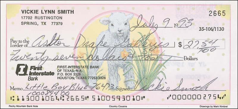 Lot 1149 Anna Nicole Smith: Anna Nicole buys some art as her career takes off