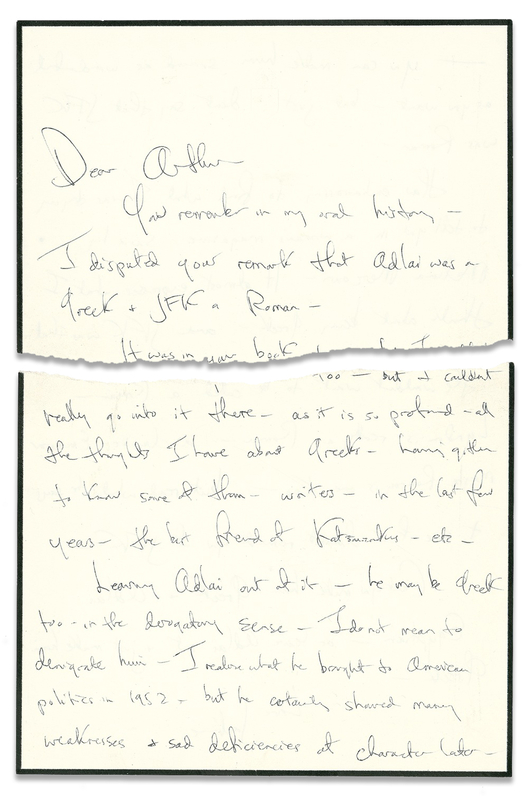 Lot 55 Jacqueline Kennedy: The caustic, defensive letter Jackie tried to destroy: 