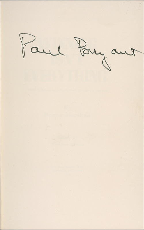 Lot 1194 Paul “Bear” Bryant Book
