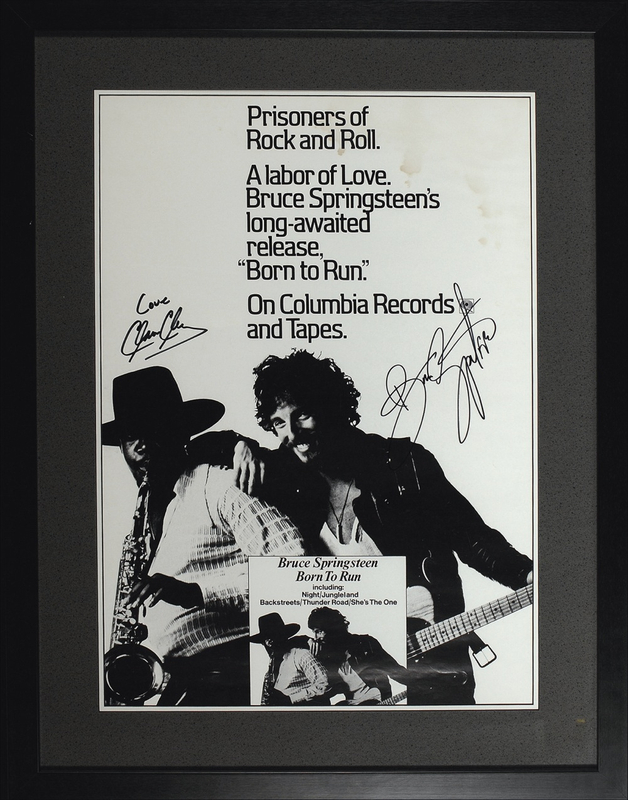 Lot 779 Bruce Springsteen and Clarence Clemons: ?The Boss? signs a promotional poster for his breakthrough album
