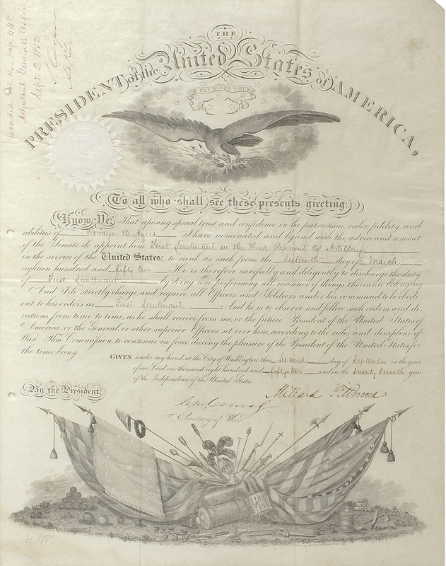 Lot 27 Millard Fillmore: Fillmore promotes an officer whose inexperience would prove deadly