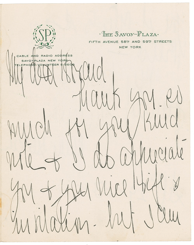 Lot 880 Marie Dressler Handwritten Letter Signed