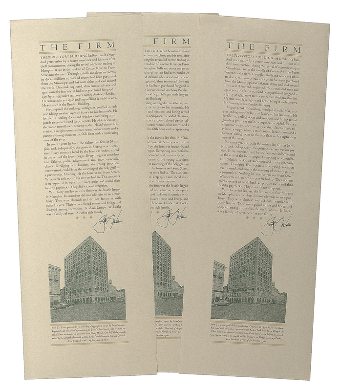 Lot 494 John Grisham Broadsides