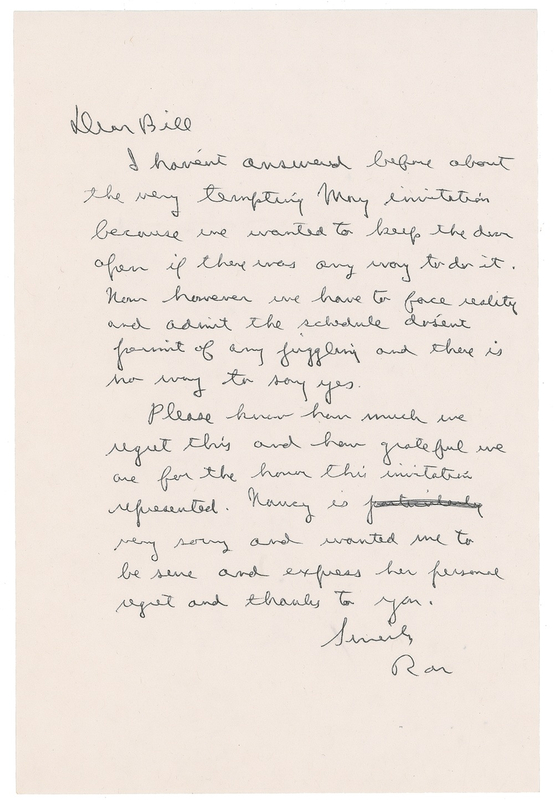 Lot 94 Ronald Reagan: Reagan has to “face reality”