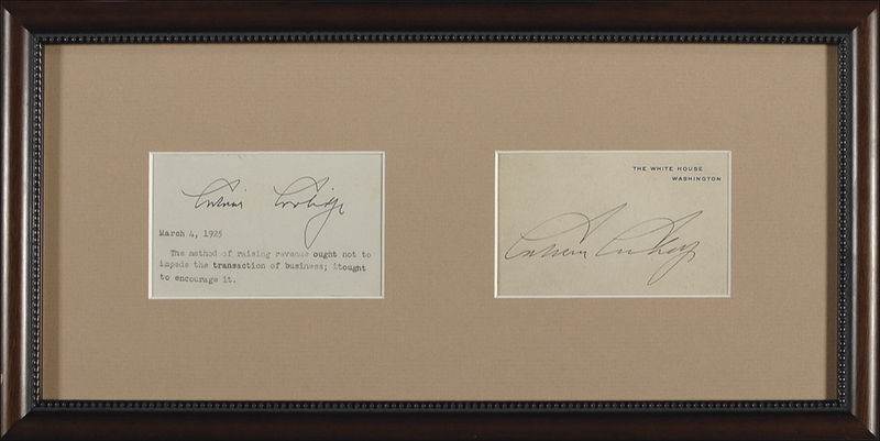 Lot 22 Calvin Coolidge White House Card