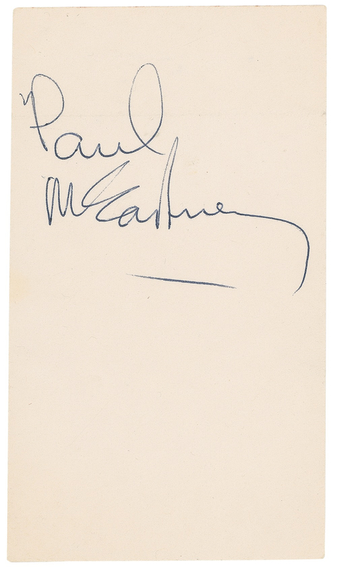 Lot 654 Beatles: Paul McCartney Signature