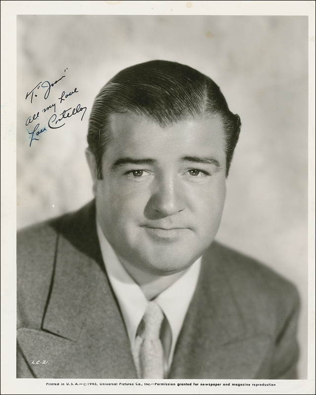 Lot 868 Lou Costello Signed Photograph