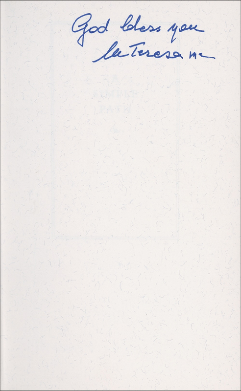 Lot 239 Mother Teresa Book