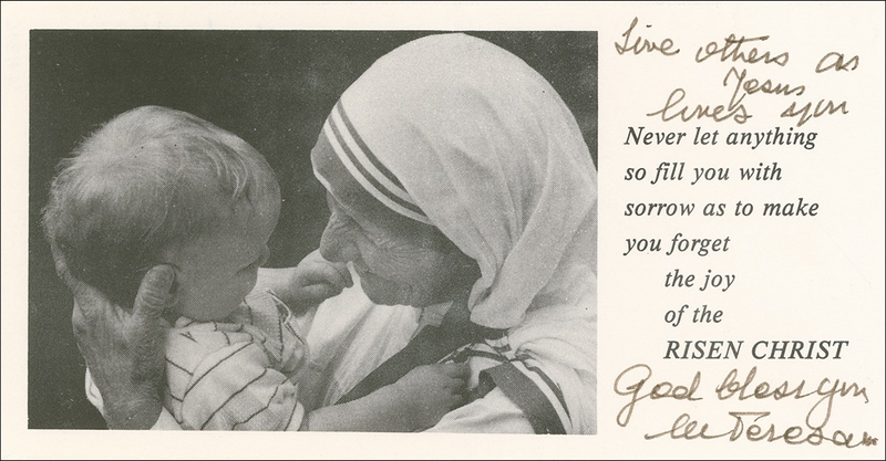 Lot 240 Mother Teresa Prayer Slip